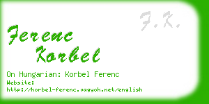 ferenc korbel business card